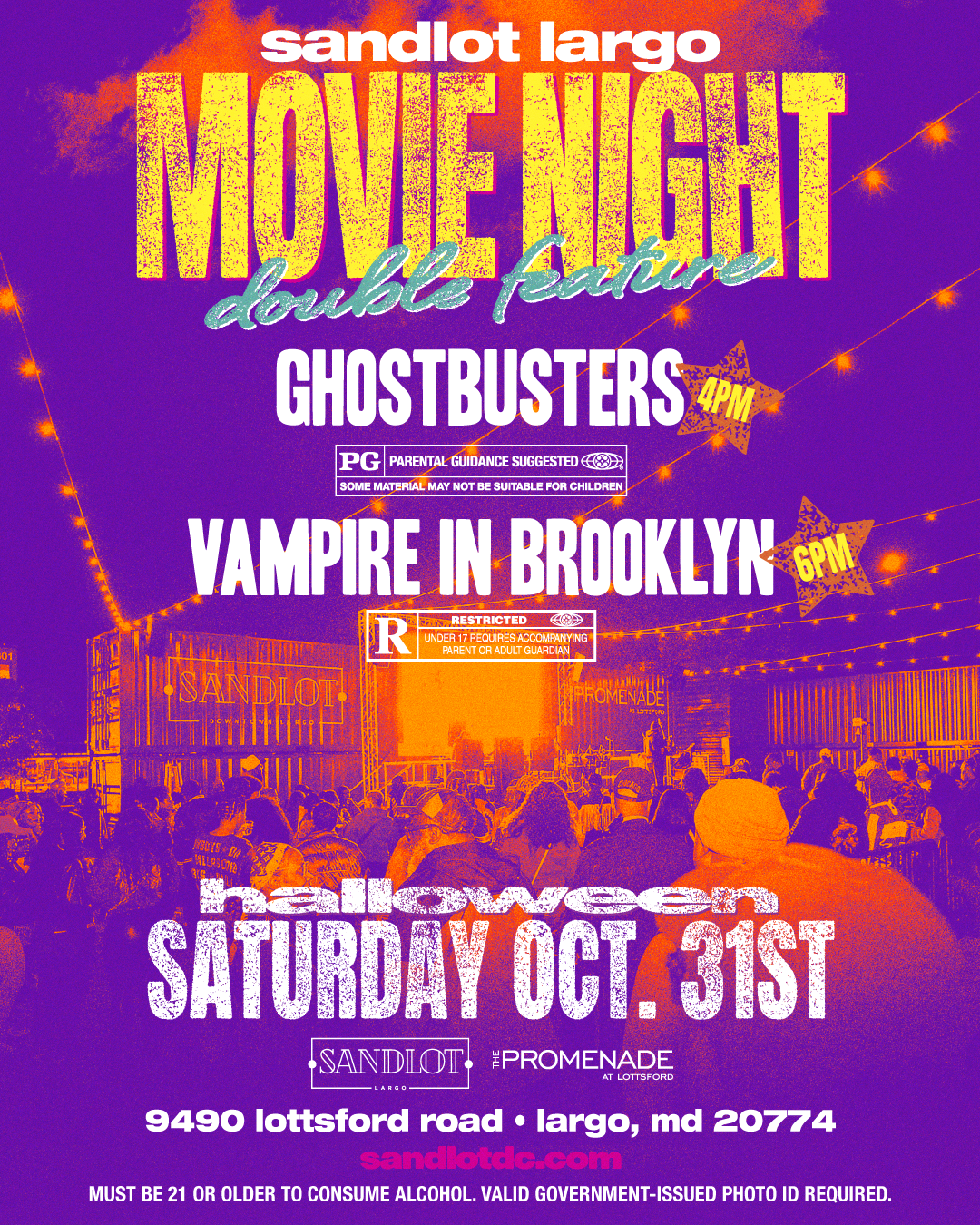 Sandlot Largo Presents: Halloween Movie Night Double Feature