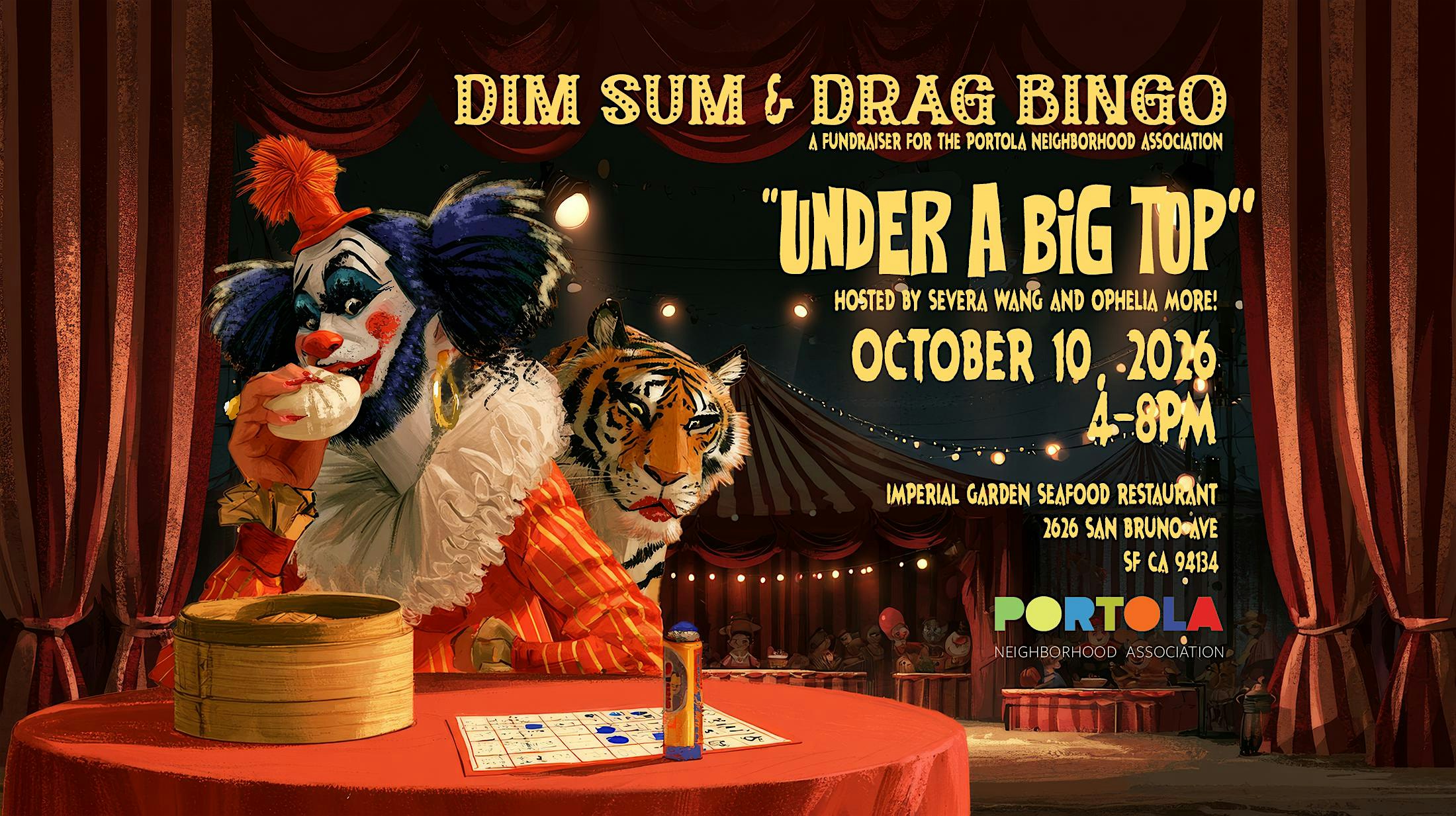 DIM SUM + DRAG BINGO: Under A Big Top  Costume Contest + MORE