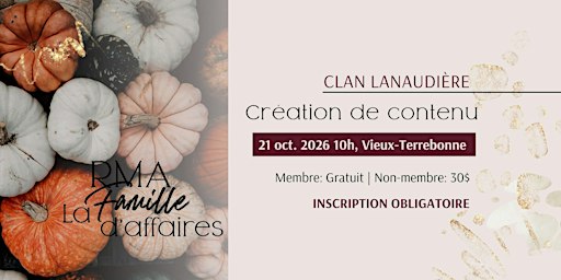 Création de contenu -  Clan Lanaudière