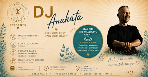 Ecstatic Dance Bath with DJ Anahata followed by The Wellbeing Event