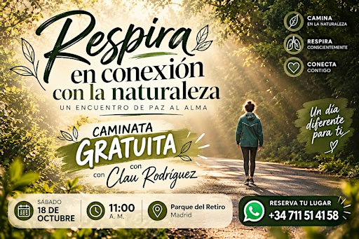 Respira en conexión con la naturaleza caminata gratuita y mucho mas