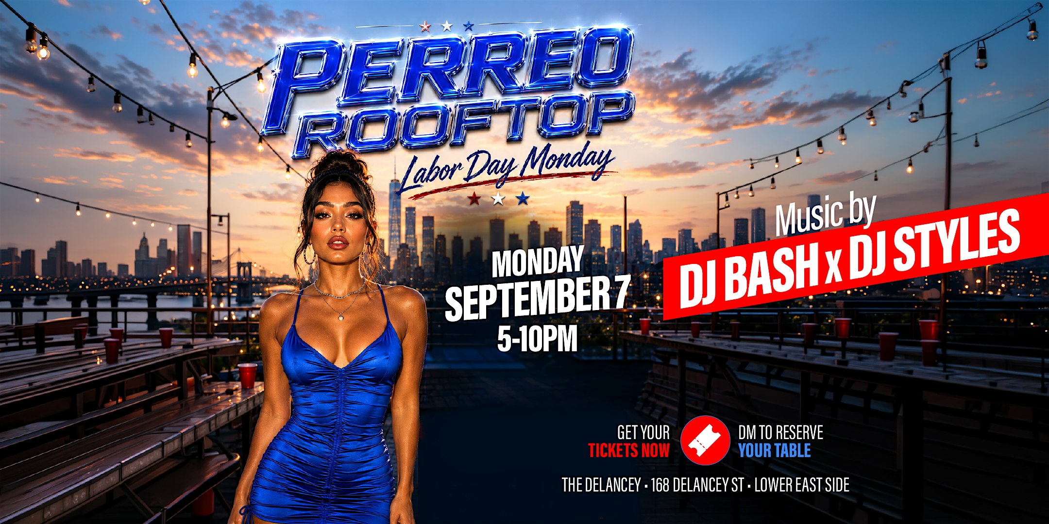 Perreo Rooftop Day Party NYC | Labor Day Monday at The Delancey