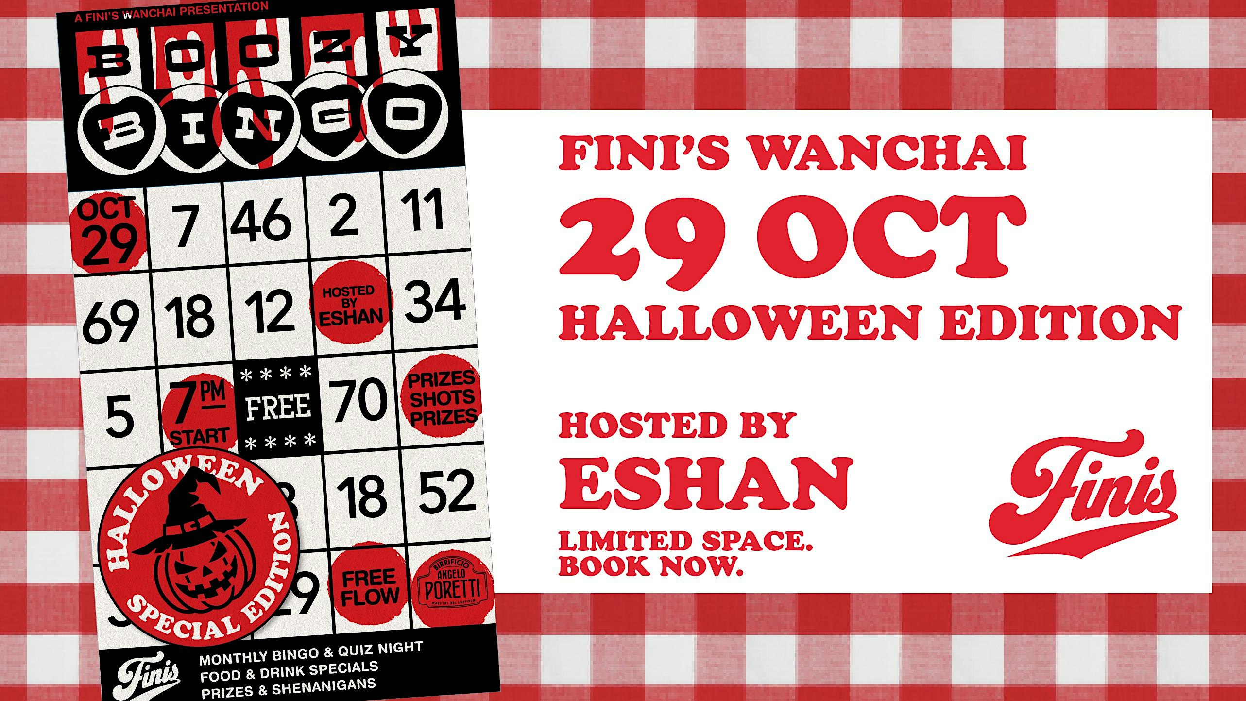 FINI'S Boozy Bingo: Halloween Special Edition in Wanchai