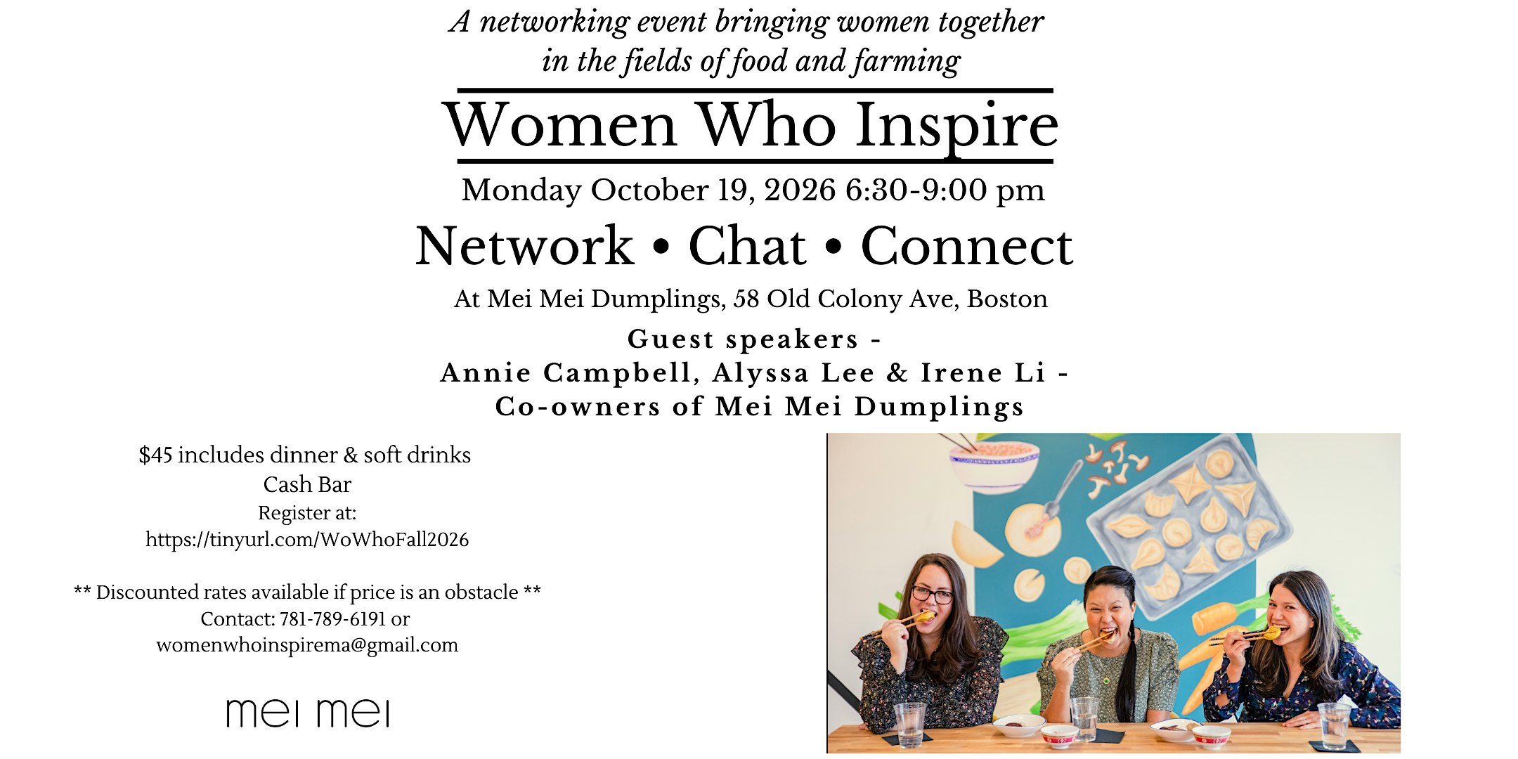 Women Who Inspire Networking Event Fall  2026