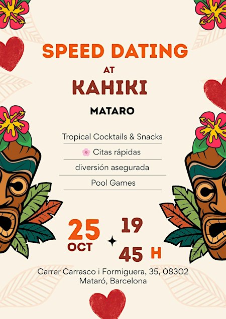 FIRST DATES EXPRESS (30-45) in Mataro  at KAHIKI BAR