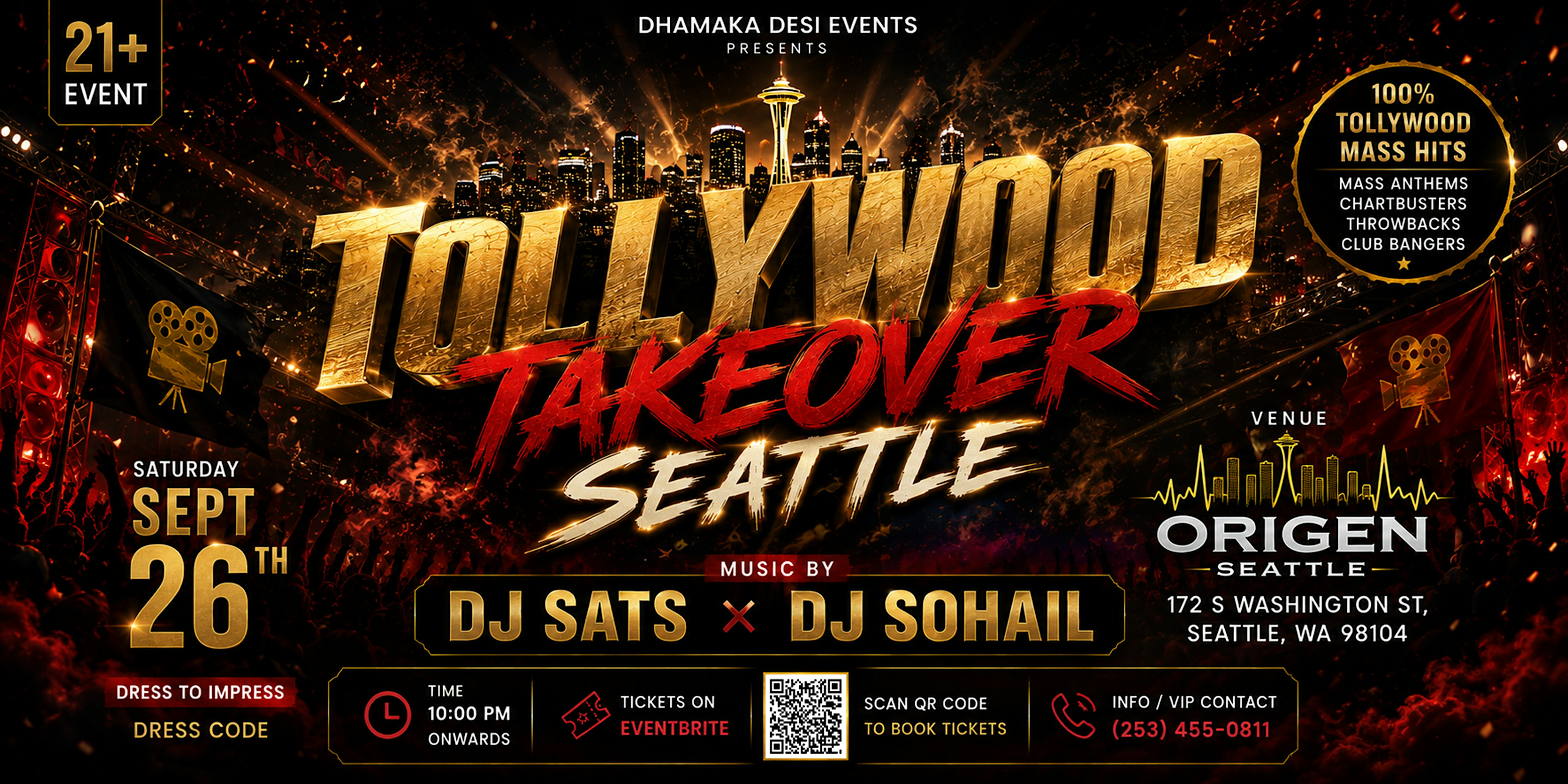 TOLLYWOOD TAKEOVER– ORIGEN SEATTLE | DJ Sats & Guest  | SEPT 26