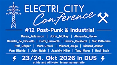 ELECTRI_CITY Conference    Freitag, 23. Okt    BOOK PRESENTATIONS