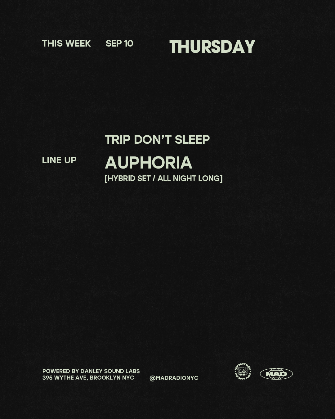TRIP DON'T SLEEP: Auphoria [HYBRID SET / ALL NIGHT LONG]