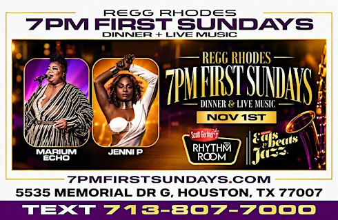 7PM  FIRST SUNDAYS LIVE MUSIC with MARIUM ECHO & JENNI P - FREE PARKING