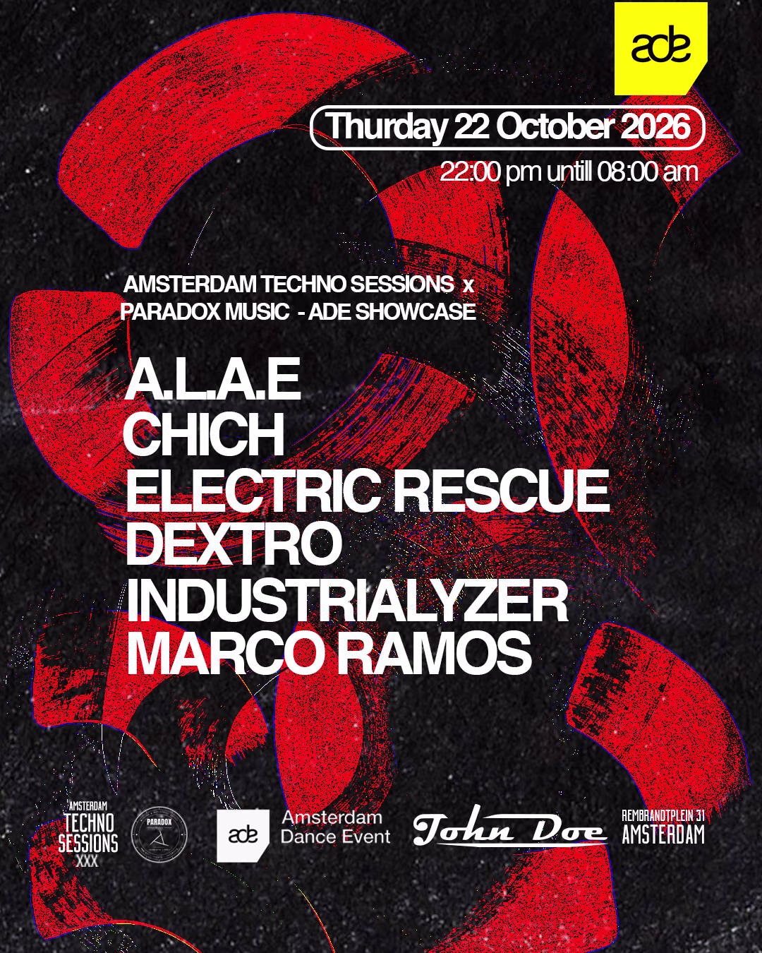 Amsterdam Techno Sessions X Paradox Music (Fr) Ade Showcase
