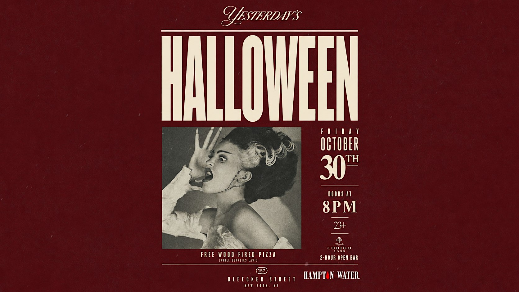 Yesterday's Halloween Party: Tequila Open Bar & Pizza — Oct 30