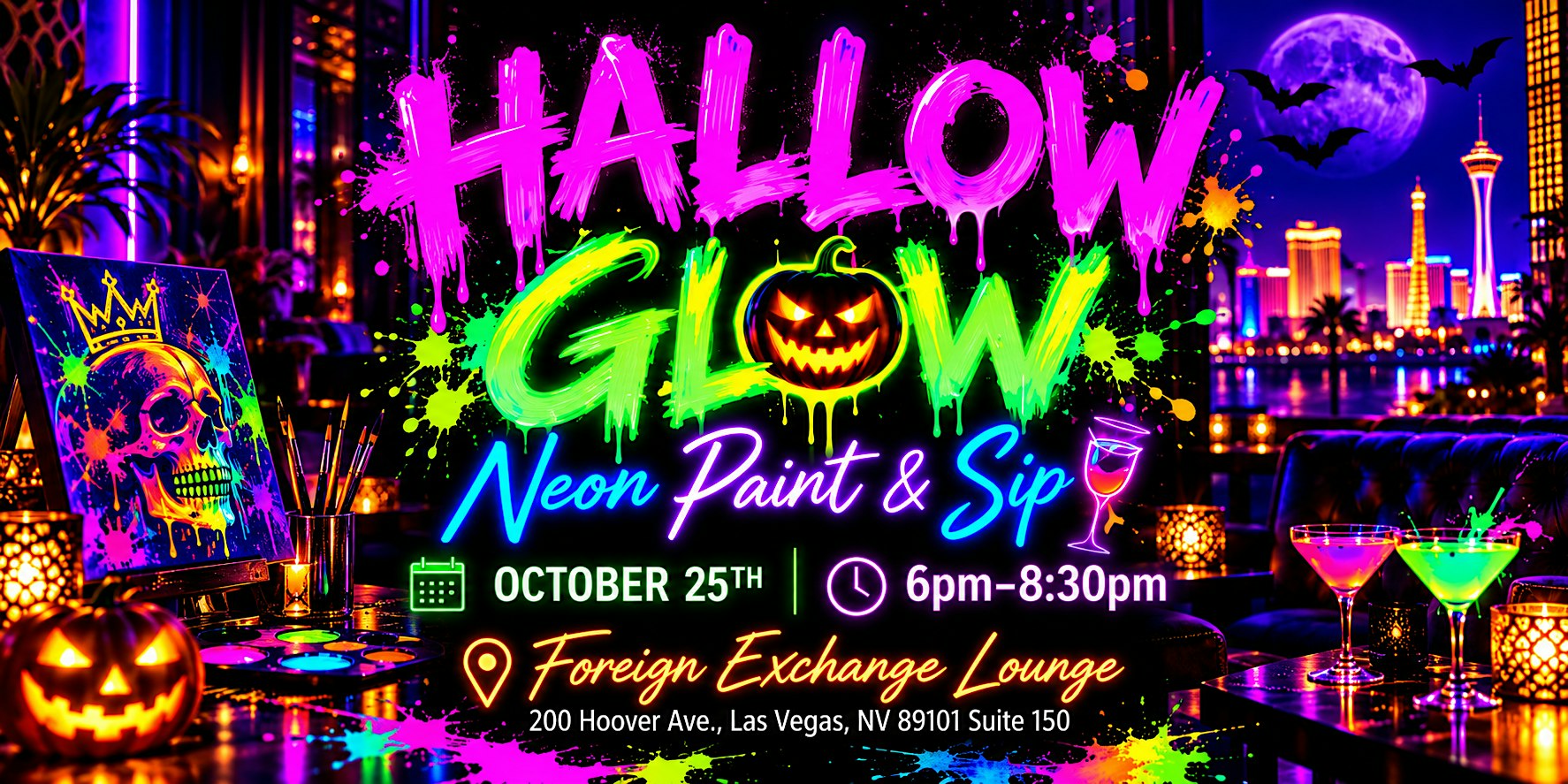 Neon Paint and Sip “ Hallow Glow “