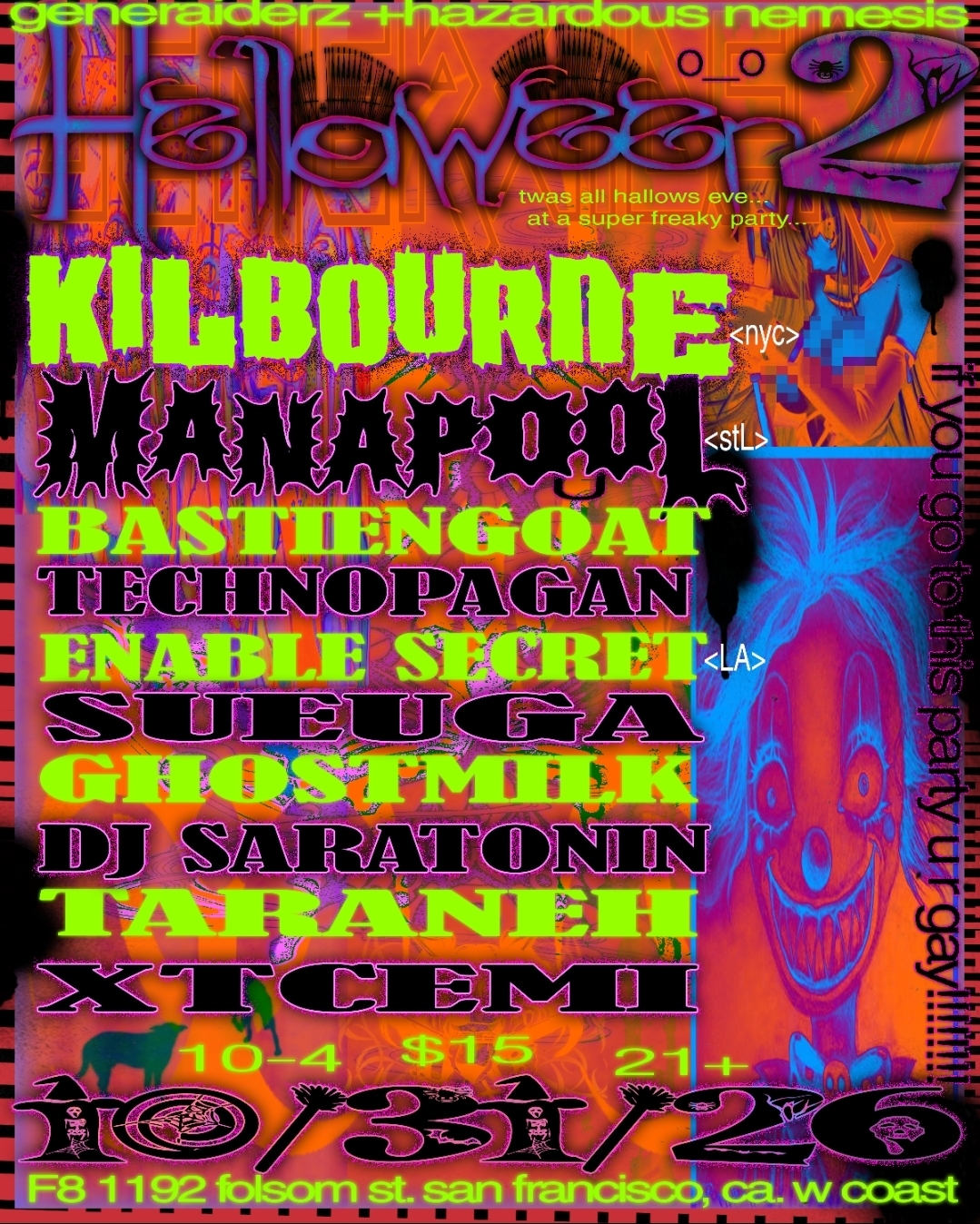 GENERAID3RZ HELLAWEEN2: Kilbourne, MANAPOOL, Enable Secret, Technopagan