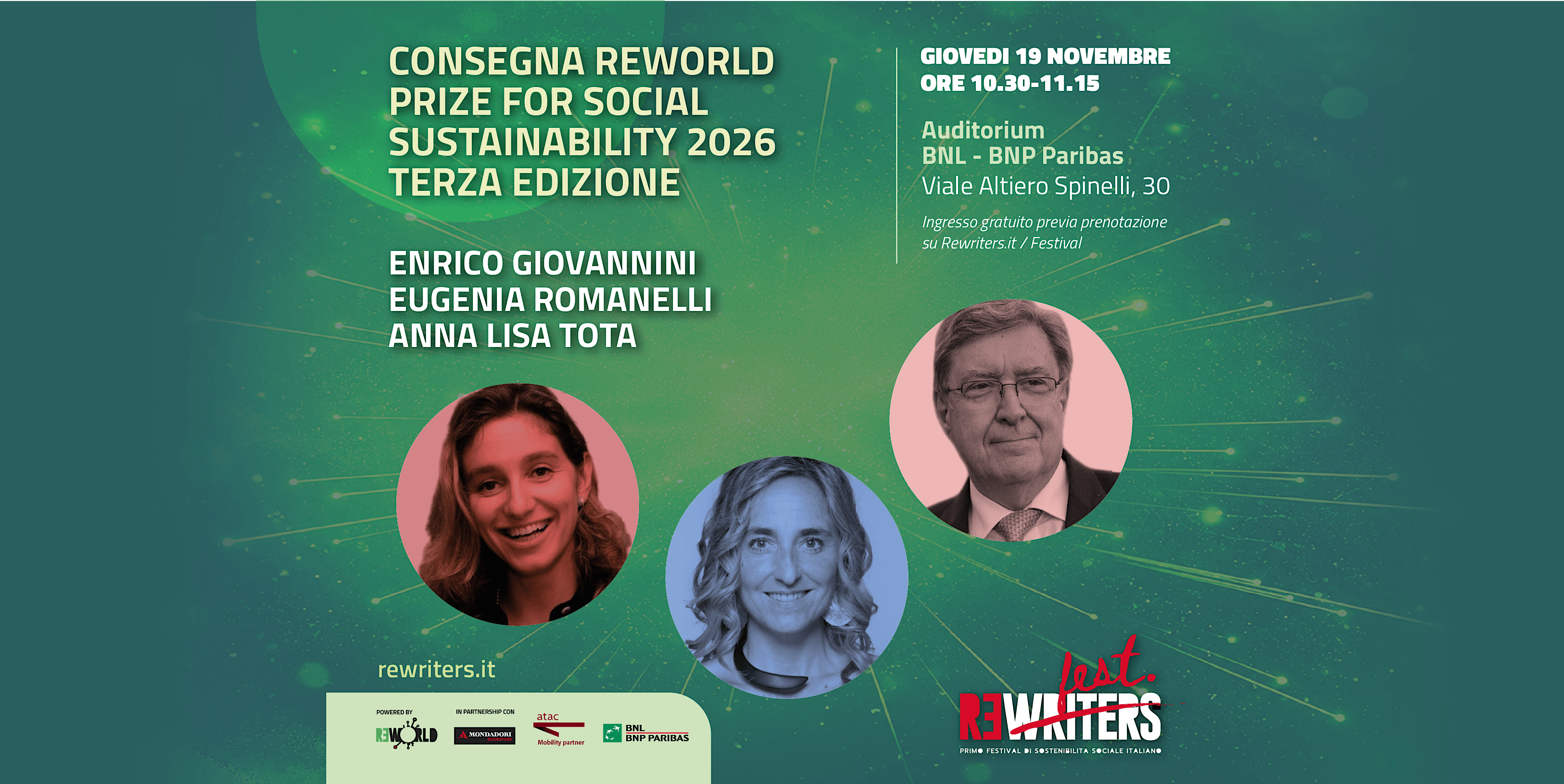 CONSEGNA REWORLD PRIZE FOR SOCIAL SUSTAINABILITY 2026 TERZA EDIZIONE