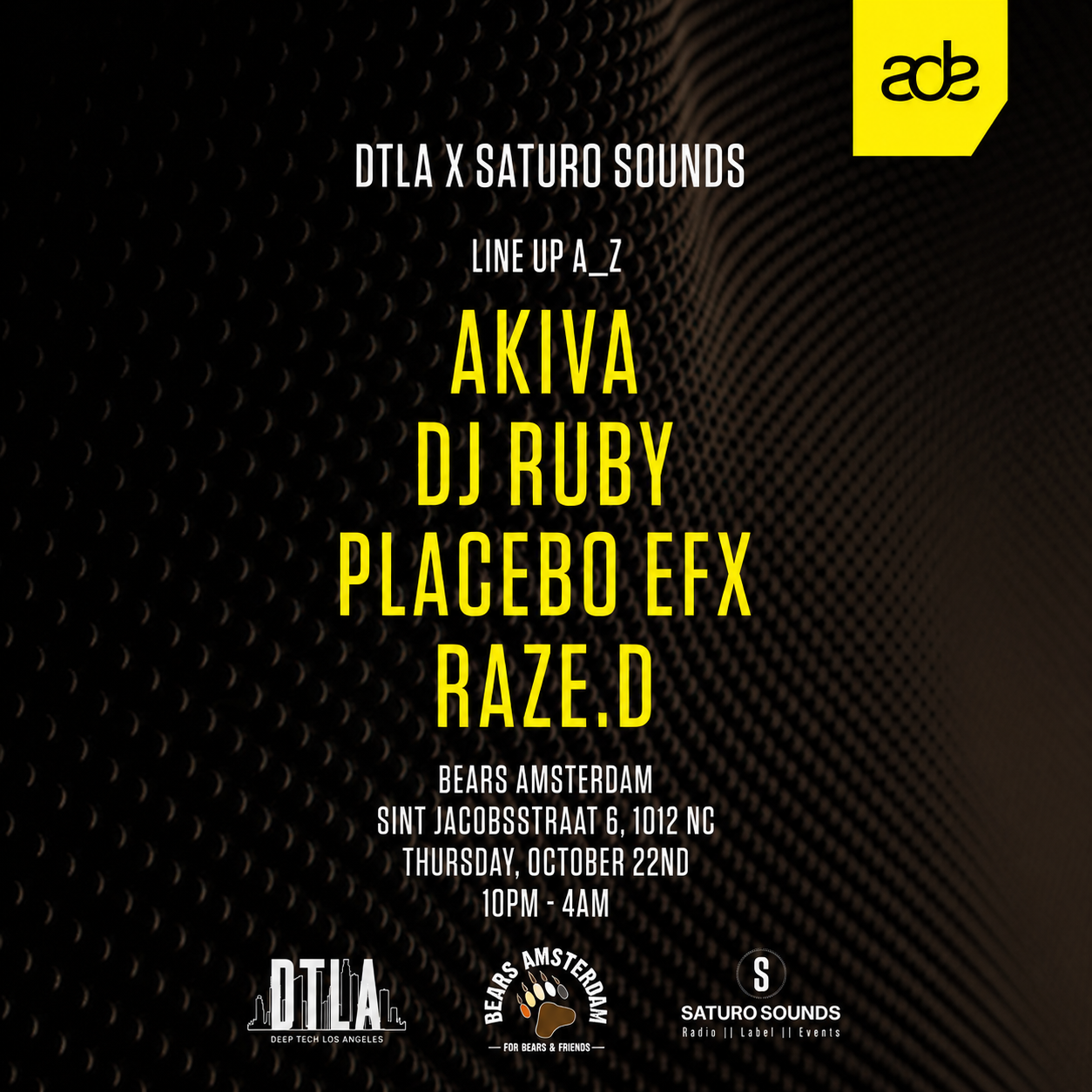 DTLA x Saturo Sounds: Amsterdam Dance Event Showcase
