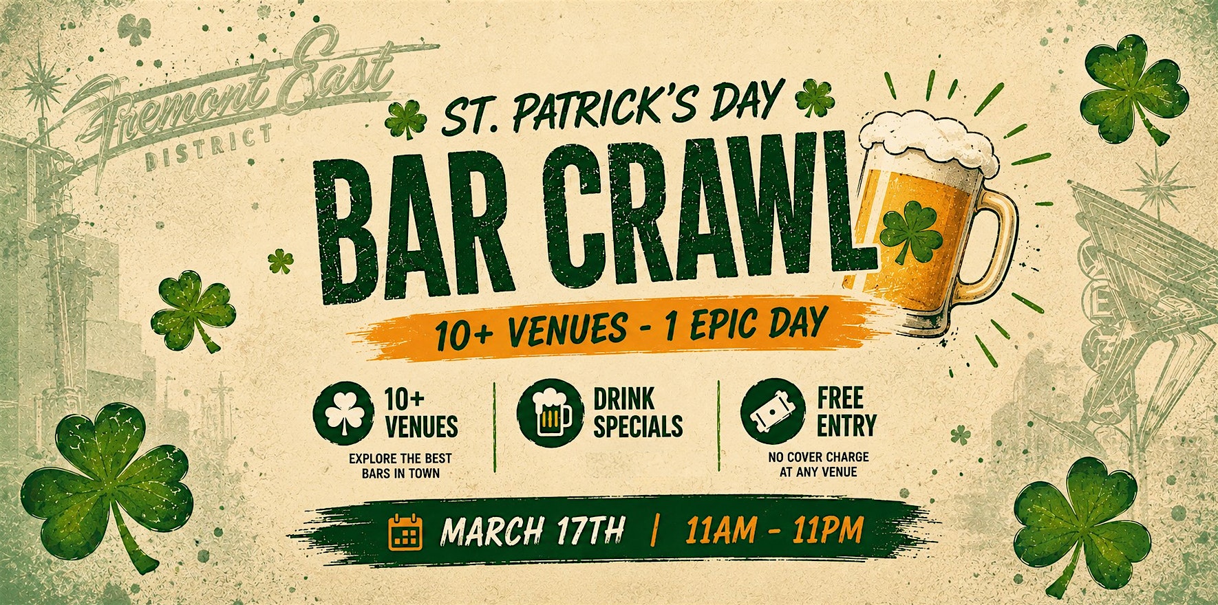 St Patricks Day Bar Crawl | Fremont Street
