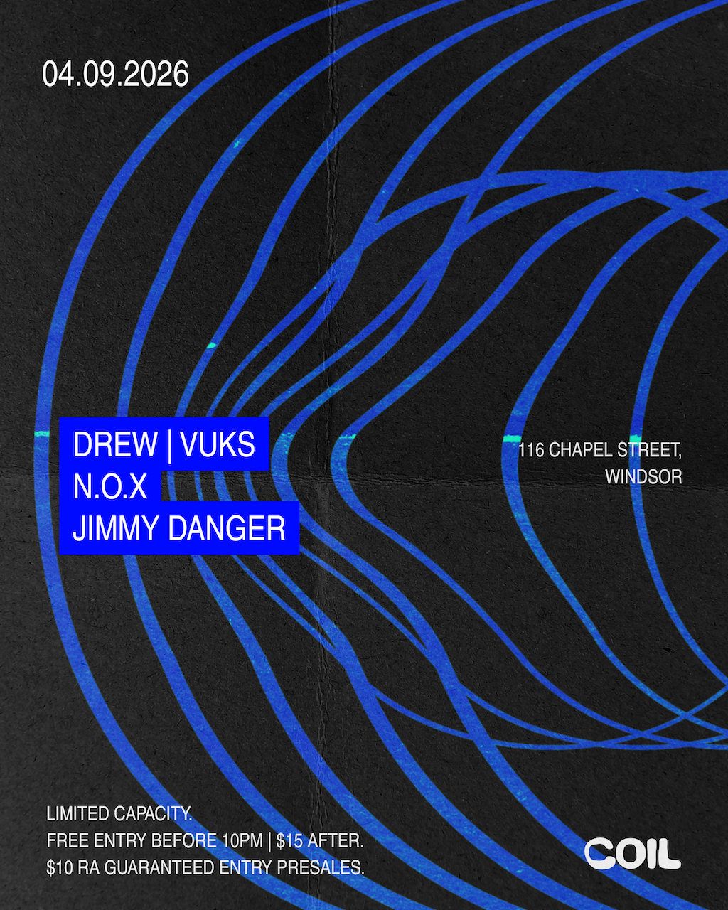 Coil Invites: Drew,Vuks, N.O.X & Jimmy Danger