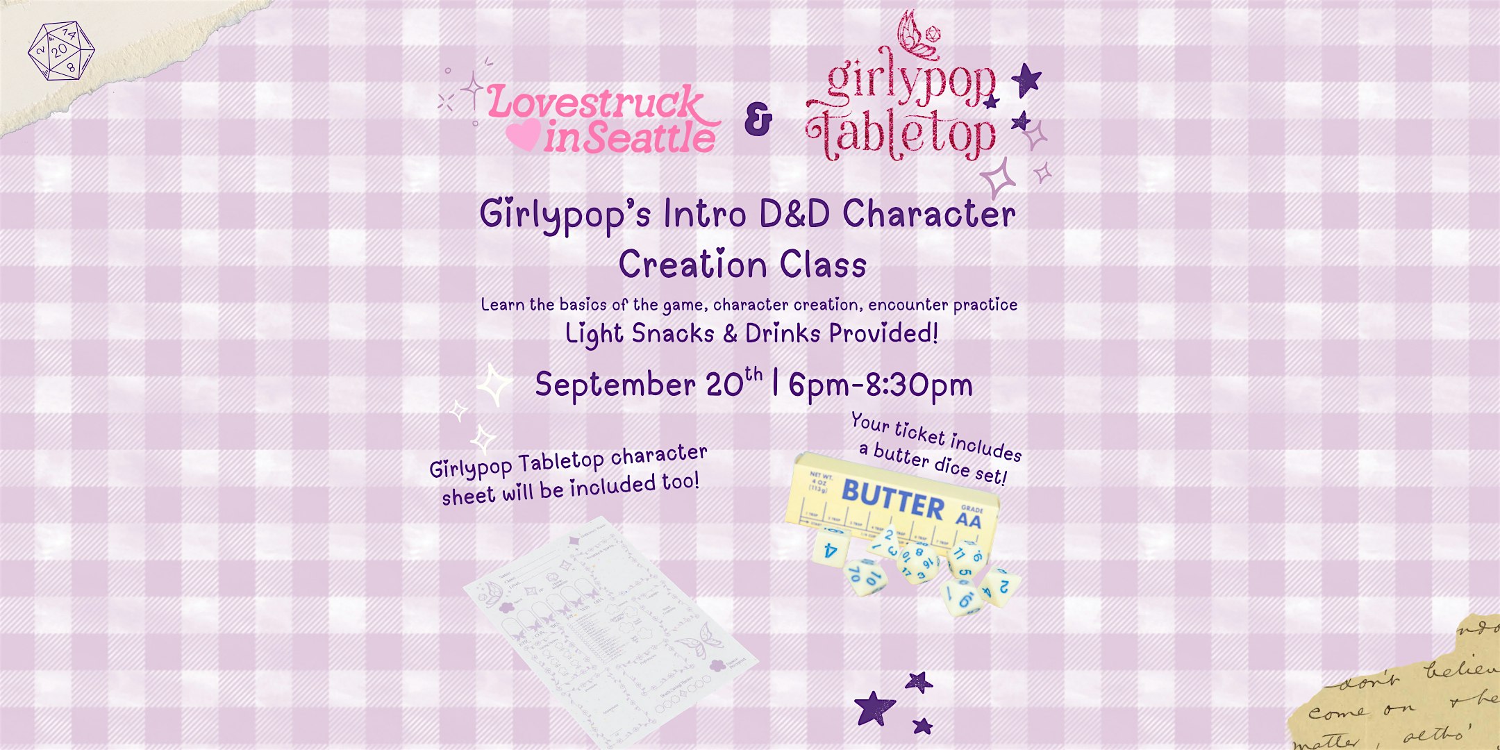 Girlypop Tabletop x Lovestruck in Seattle Intro to D&D Character Creation