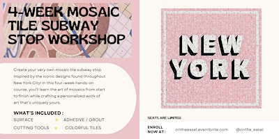 4-Week Mosaic Tile Subway Stop Workshop - Long Island City, NYC