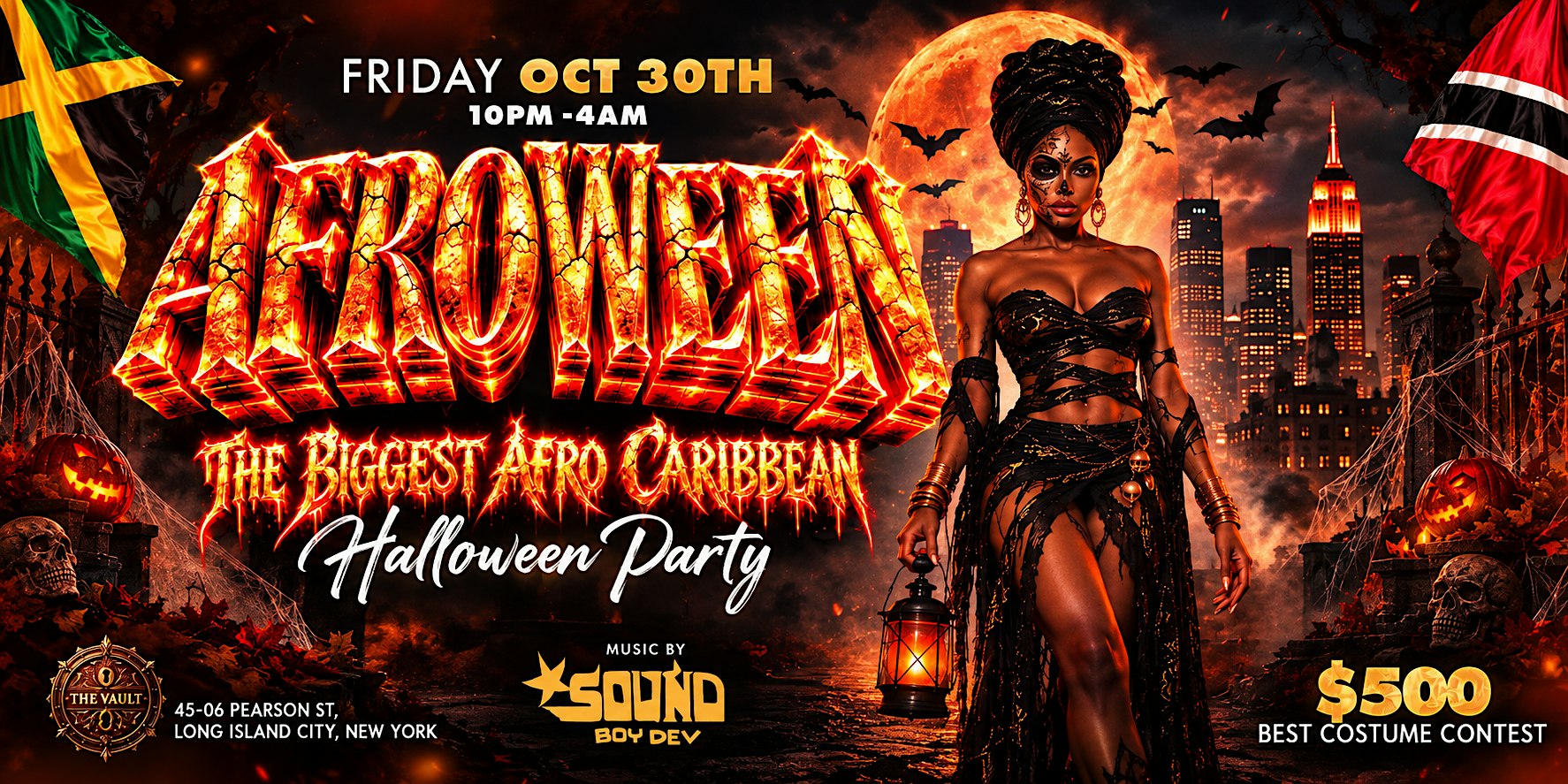 AFROWEEN  | Afro-Caribbean Halloween Party + 1HR OPEN BAR | OCT 30