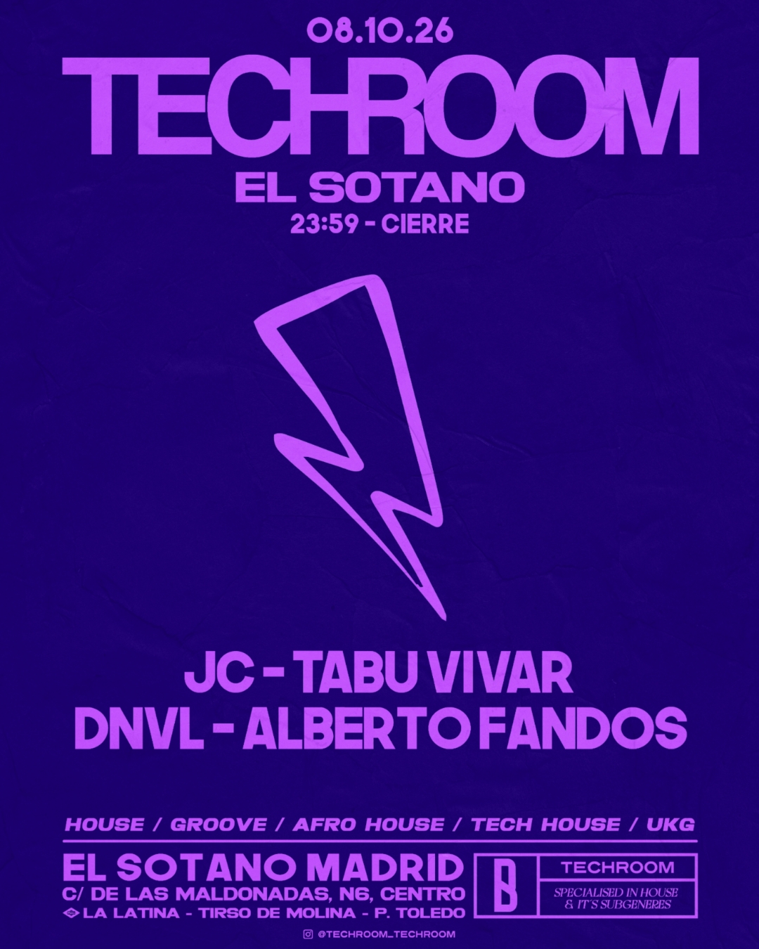 TECHROOM: JC, Danny Valen, Alberto Fandos, Tabu Vibar