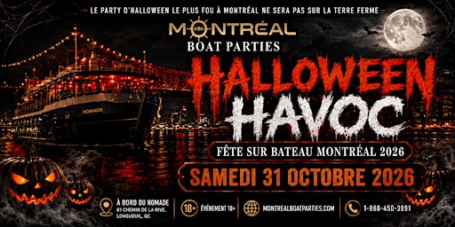FÊTE SUR BATEAU HALLOWEEN HAVOC MONTRÉAL 2026 | LE VAISSEAU FANTÔME