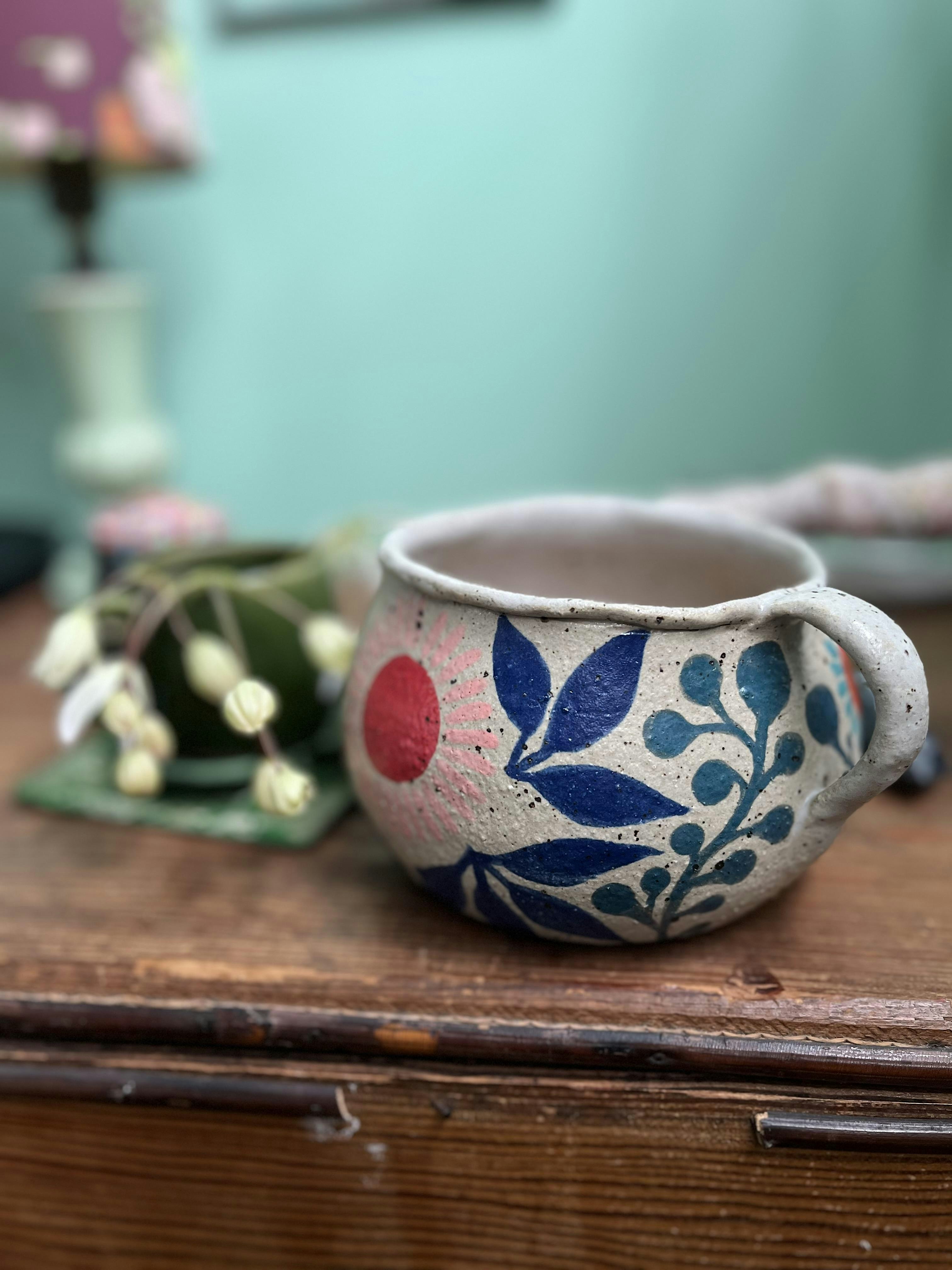 Handbuilt Clay Stoneware Mugs!