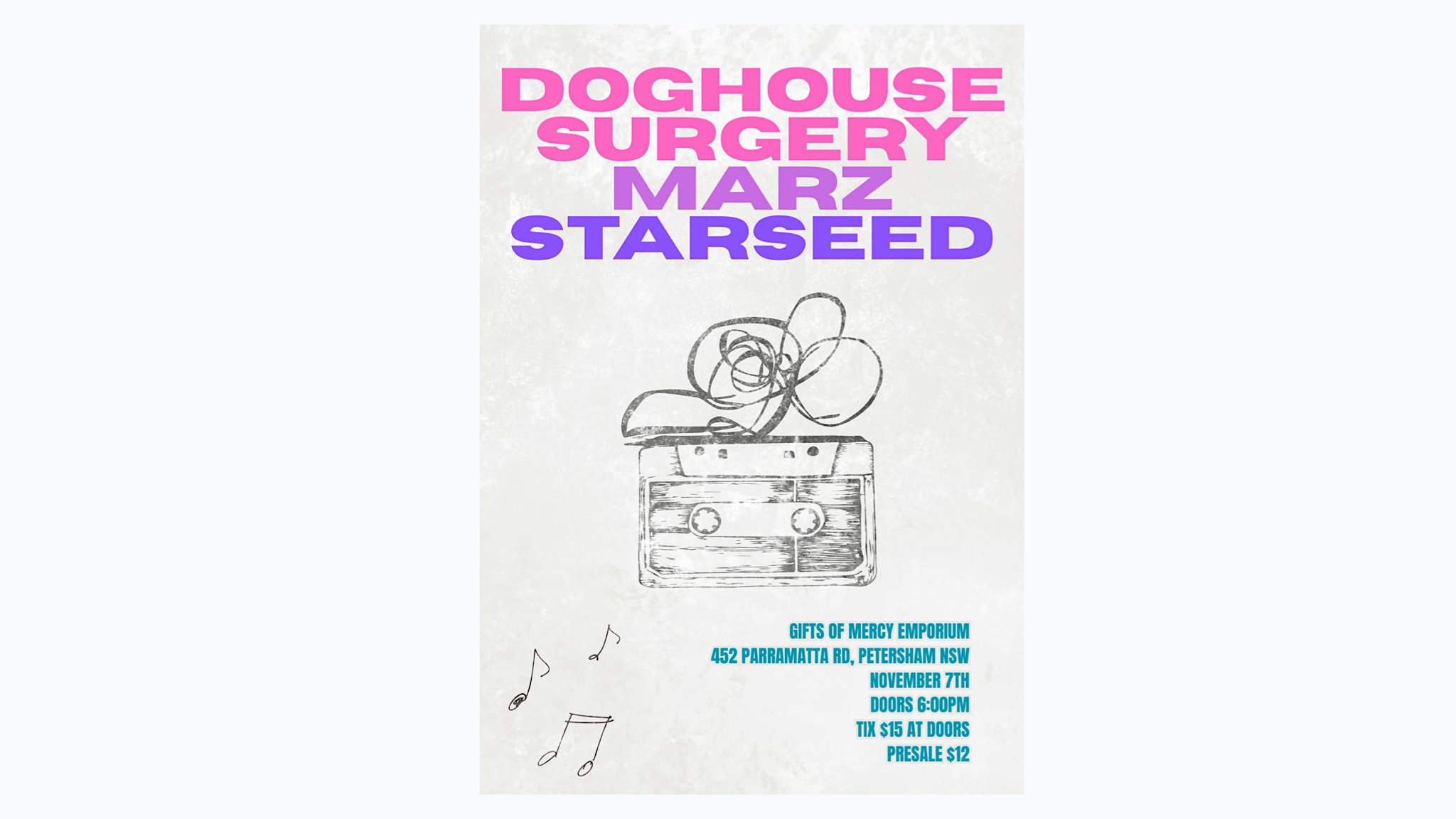 Doghouse Surgery & Marz @ Gifts Of Mercy Emporium
