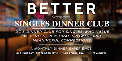 Singles Wellness Dinner Club | Washington DC