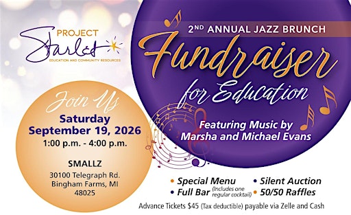 Project Starlet 2nd Annual Jazz Brunch Fundraiser 2026