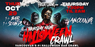 The Fright Crawl | Vancouver Halloween Bar Crawl 2026 | Thurs, October 29