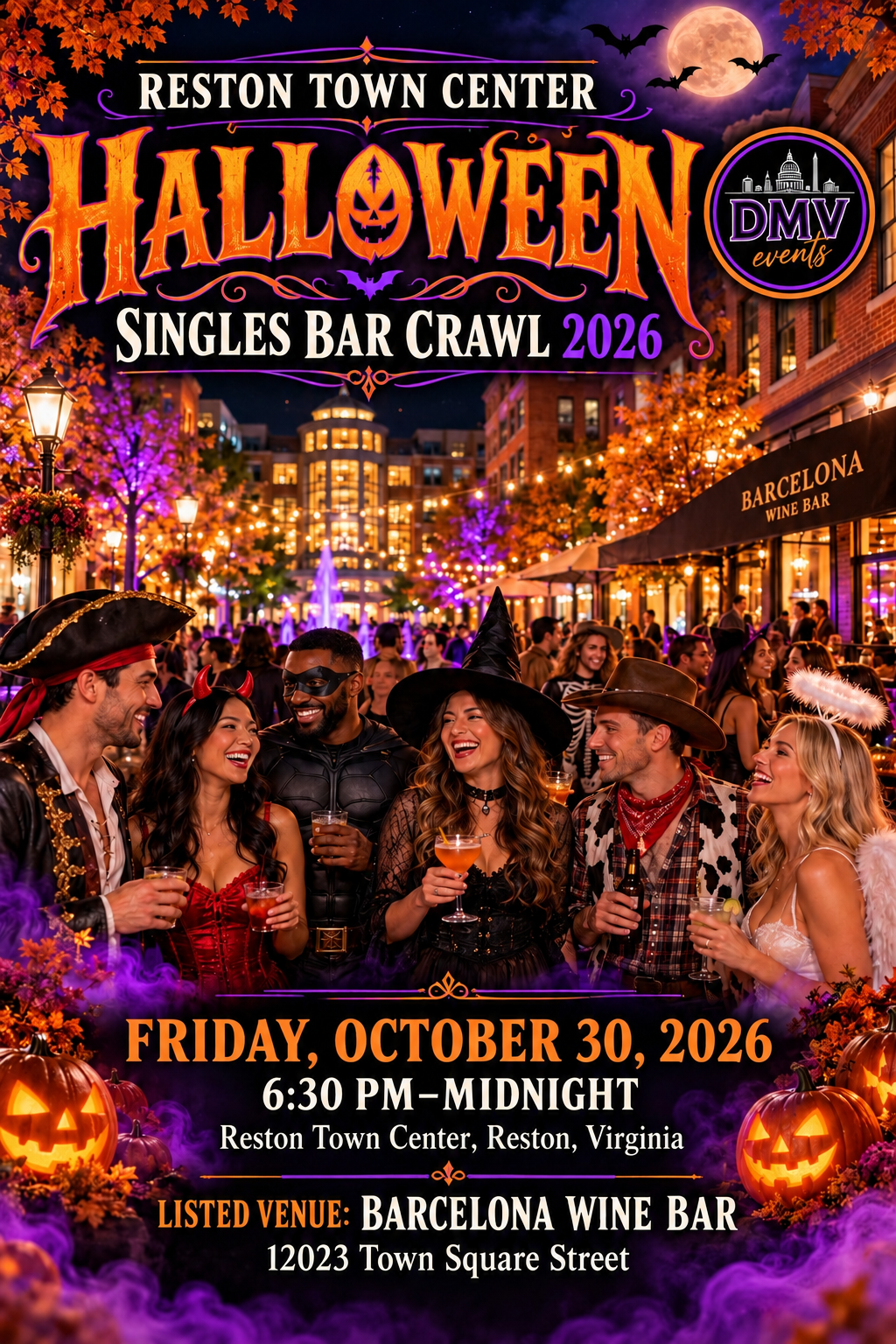 🎃 RESTON TOWN CENTER HALLOWEEN SINGLES BAR CRAWL 2026 👻 (Copy)