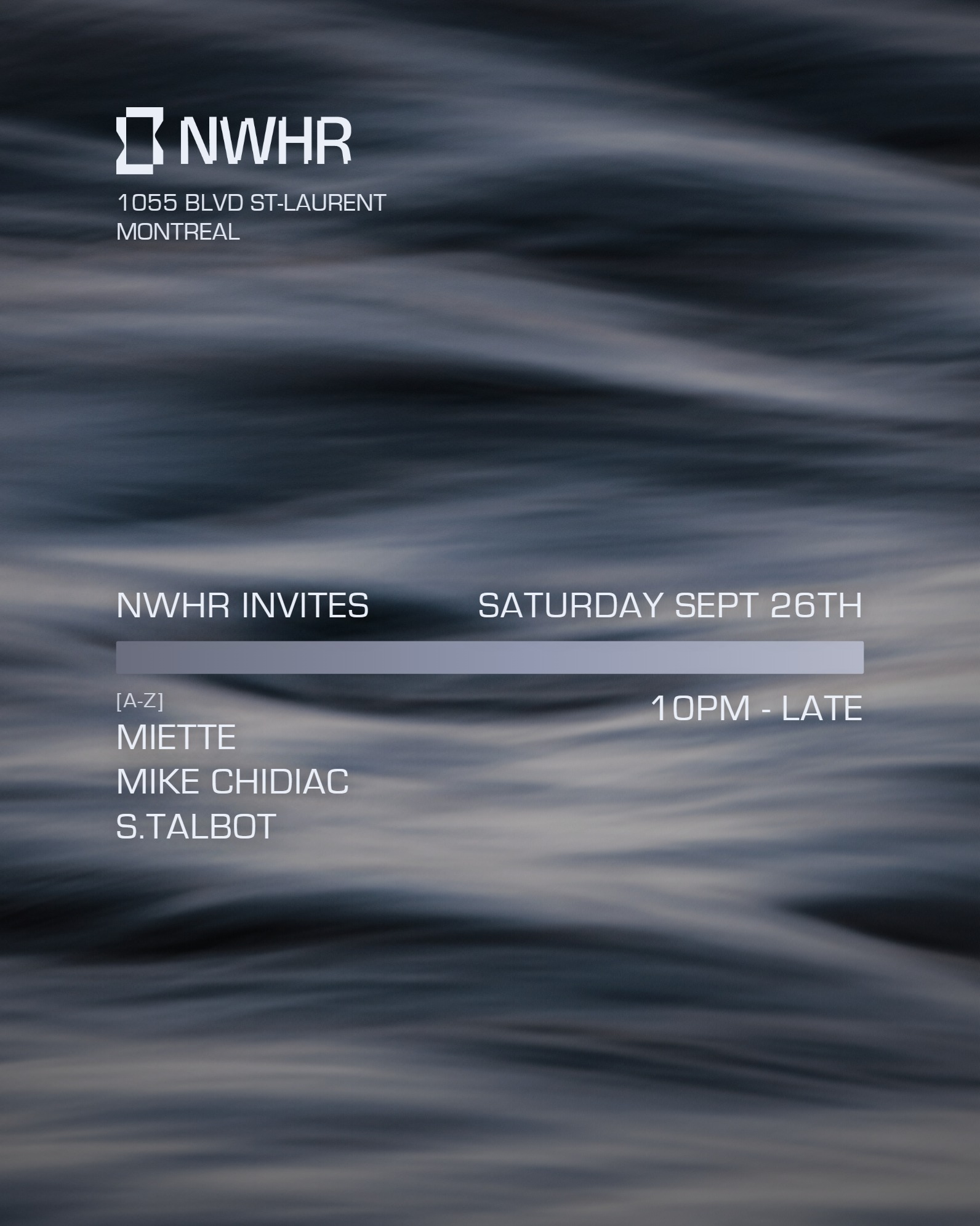 NWHR invites Mike Chidiac // s.talbot // Miette