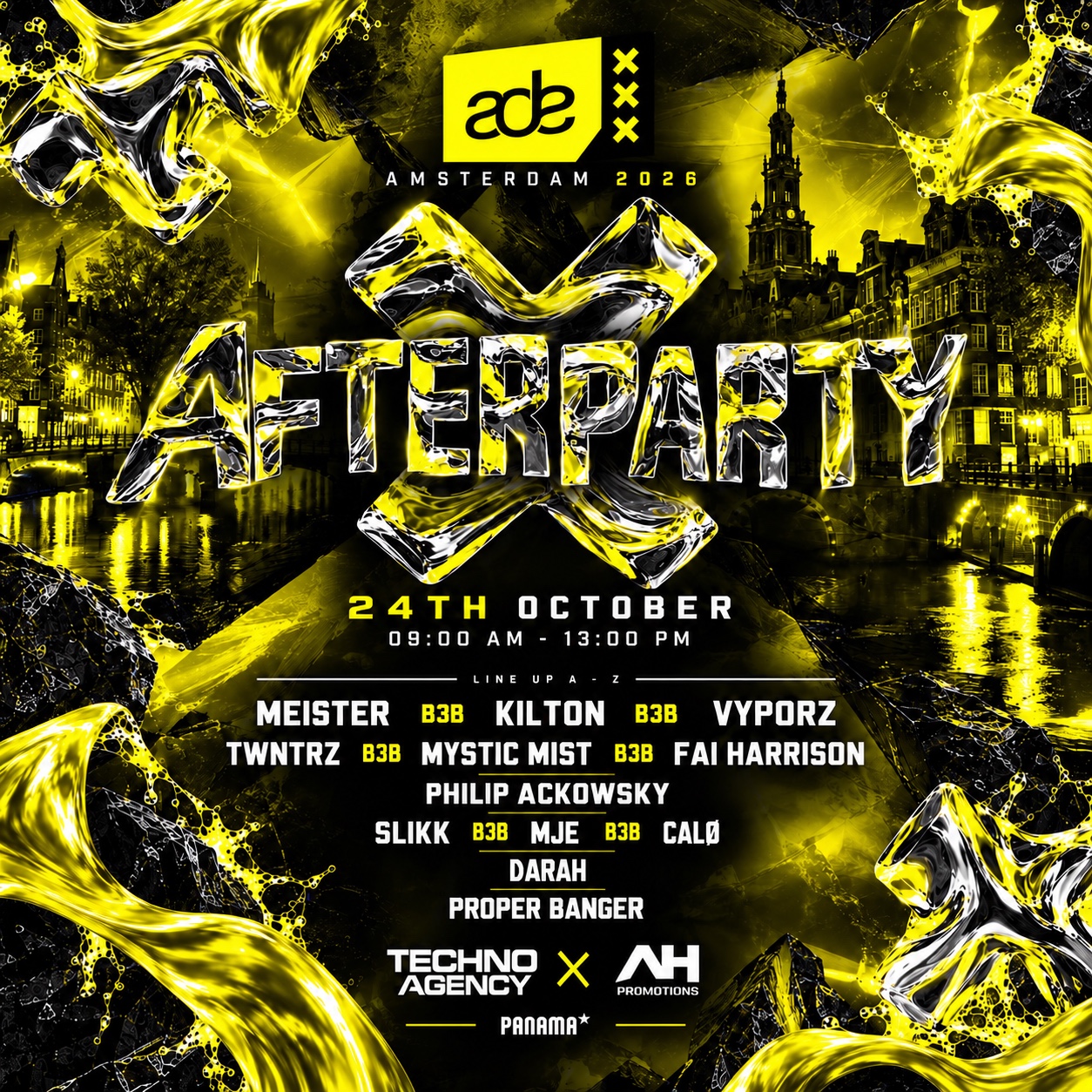 Techno Agency × AH PROMOTIONS × Panama Club —ADE AFTERPARTY