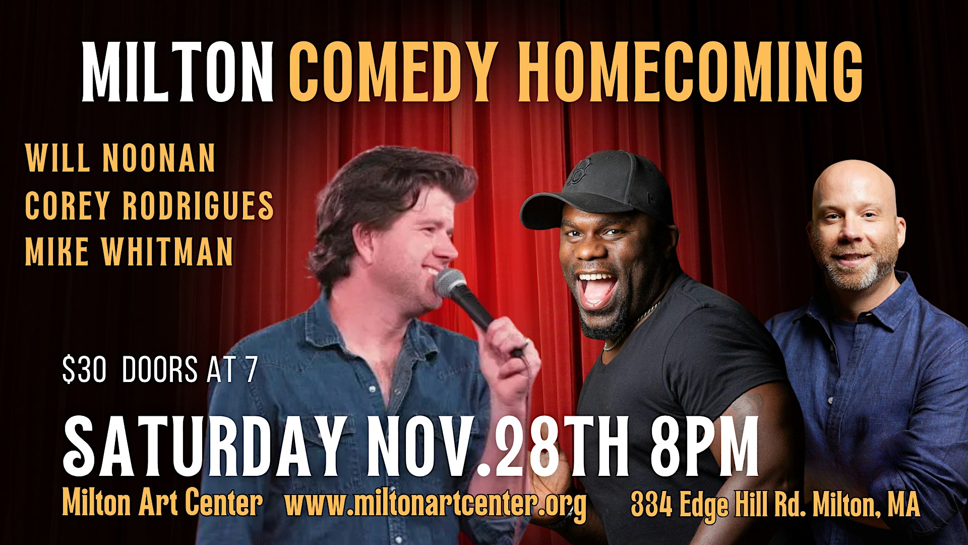 Milton Art Center presents: Milton Comedy Homecoming