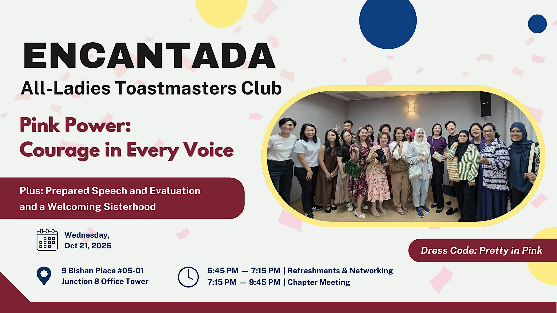 Encantada All-Ladies Toastmasters Club Chapter Meeting