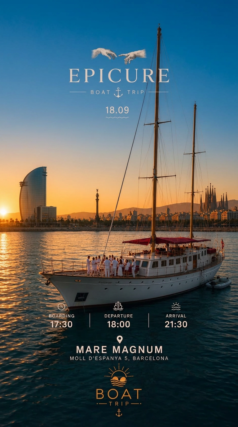 EPICURE BCN Boat SunSet Party - Sept. 18