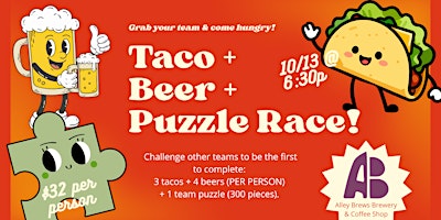Tacos, Beer & Puzzle Race | $32/Person