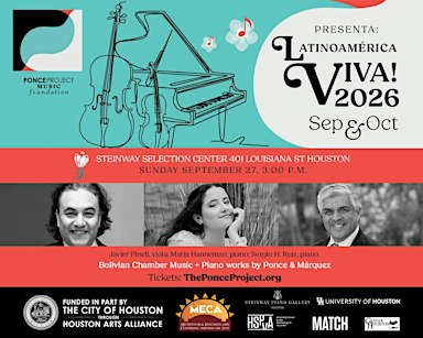 Latinoamérica Viva! 2026: Mexican Piano & Bolivian Chamber Music