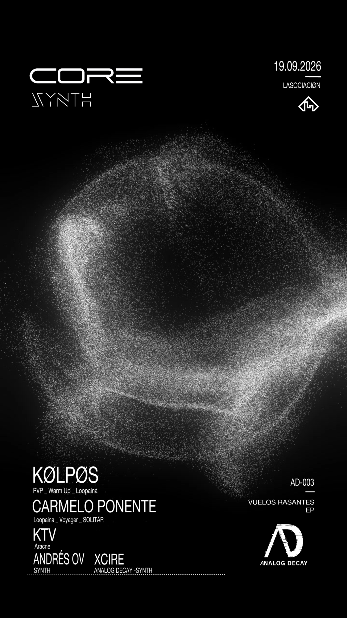 SYNTH presents CORE: AD003 with KØLPØS / CARMELO PONENTE / KTV