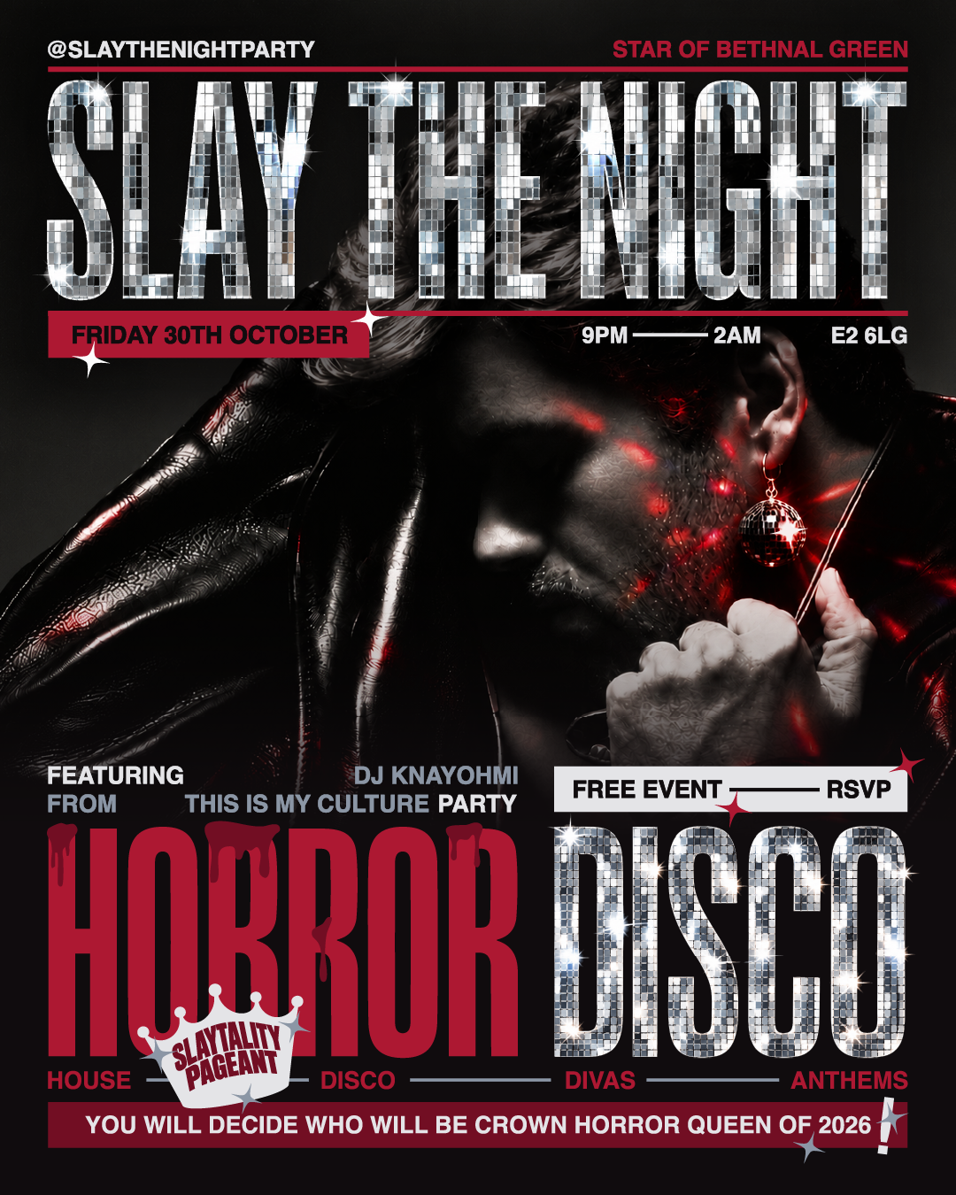 SLAY THE NIGHT - HORROR DISCO HALLOWEEN PARTY - FREE