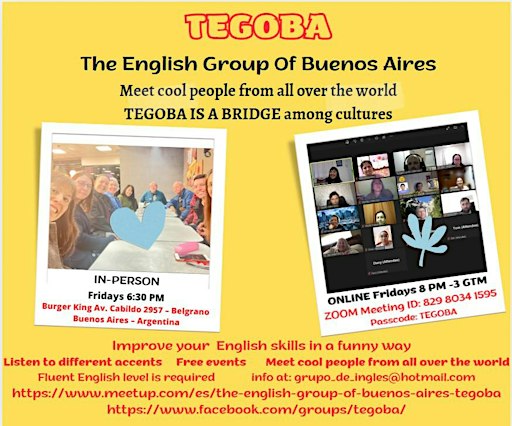 Meeting in English, connect in Buenos Aires