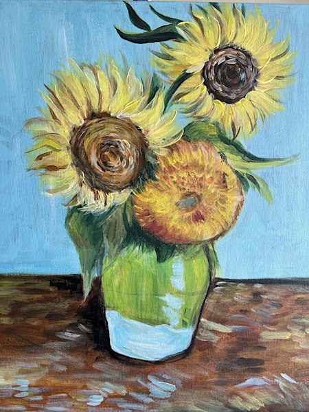Paint n Chill(Epsom)Free Drink + Dessert:  Van Gogh Sunflowers
