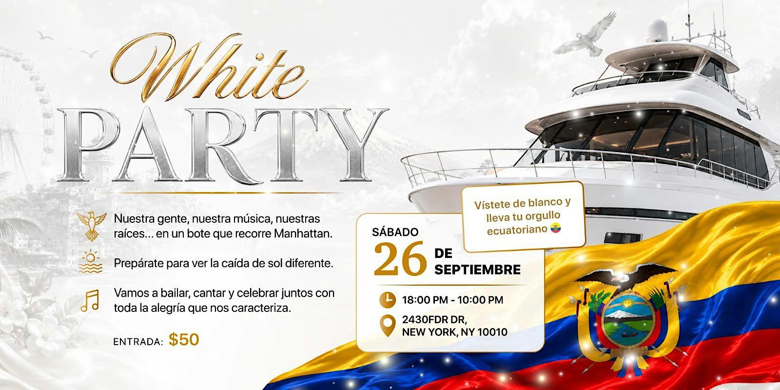 White Party Fiesta Ecuatoriana en Bote