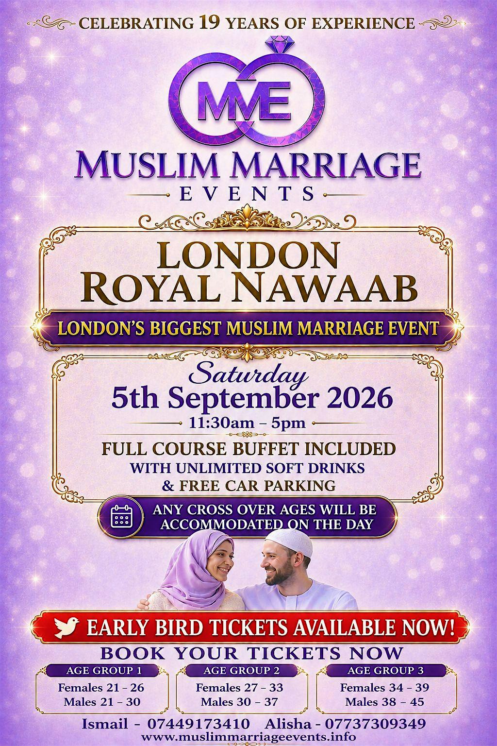 Muslim Marriage Events London - 3 Age Groups