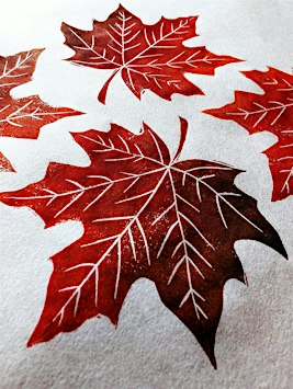 Autumn lino printing workshop for beginners