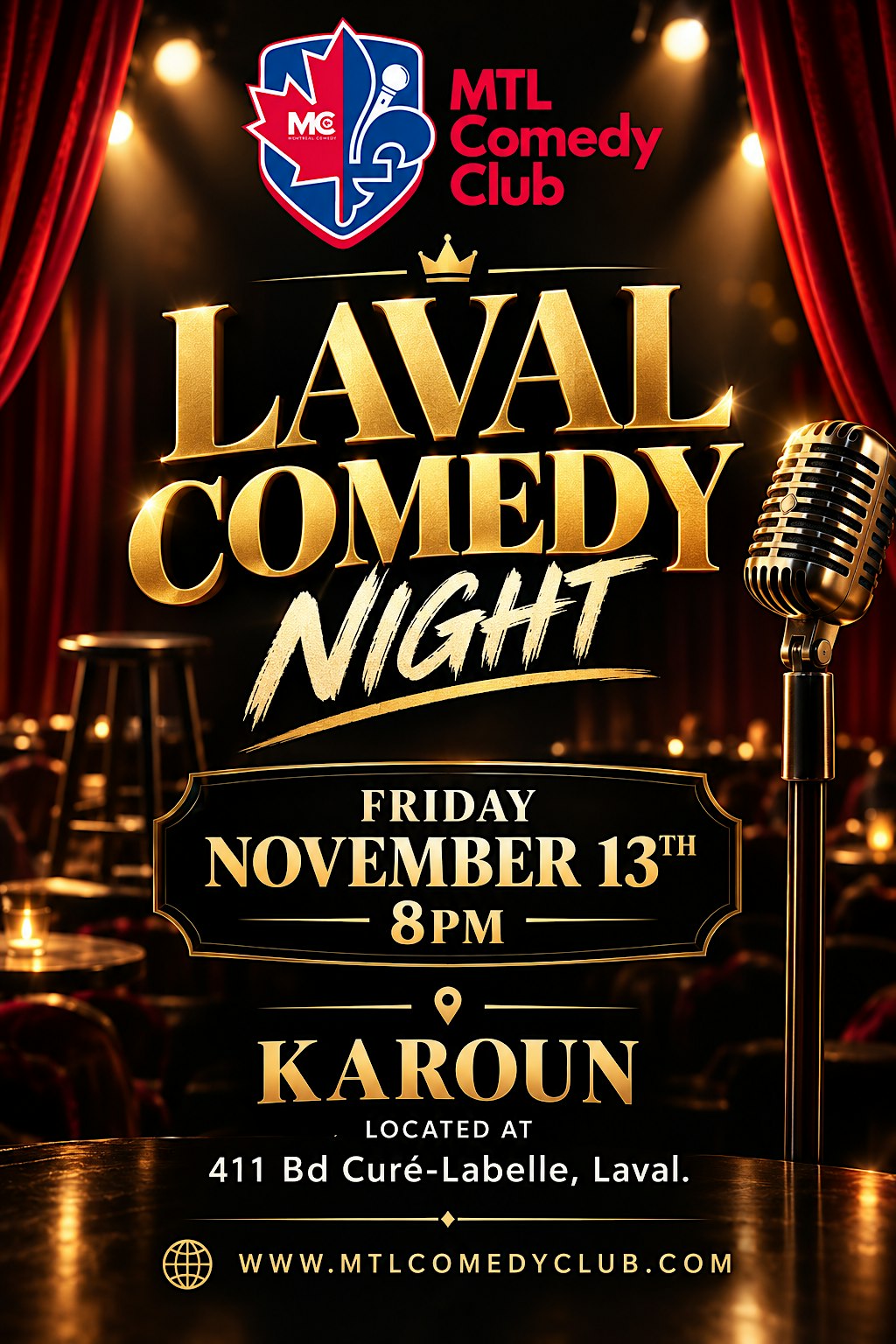 Laval Comedy Night | Live English Stand-Up Comedy in Laval, QC