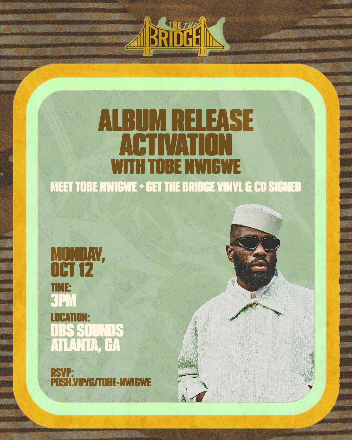 THE BRIDGE ALBUM RELEASE SIGNING AT DBS SOUNDS | RSVP | 10/12