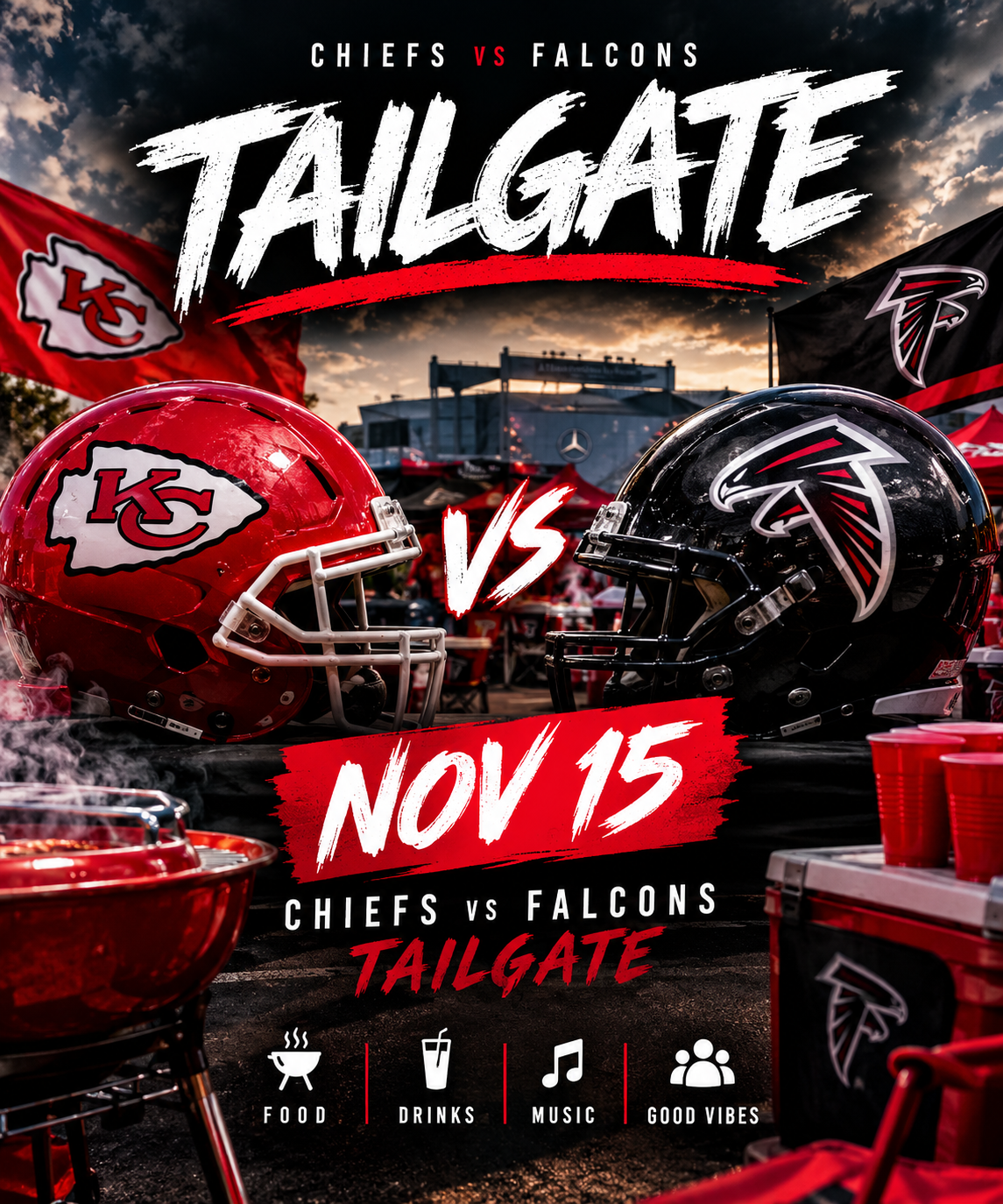 CHIEFS VS FALCONS TAILGATE🍴