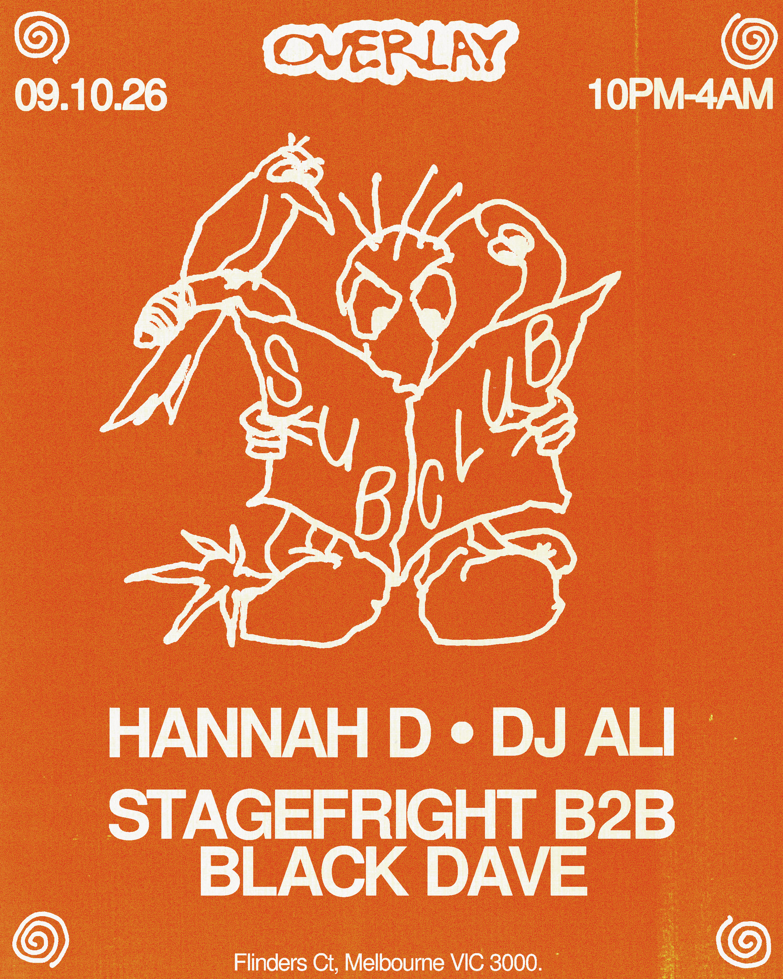 OVERLAY at Sub Club with Hannah D + DJ Ali + STAGEFRIGHT B2B Black Dave